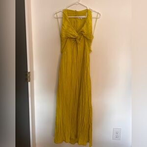 Zara Chartreuse Wedding Guest Dress